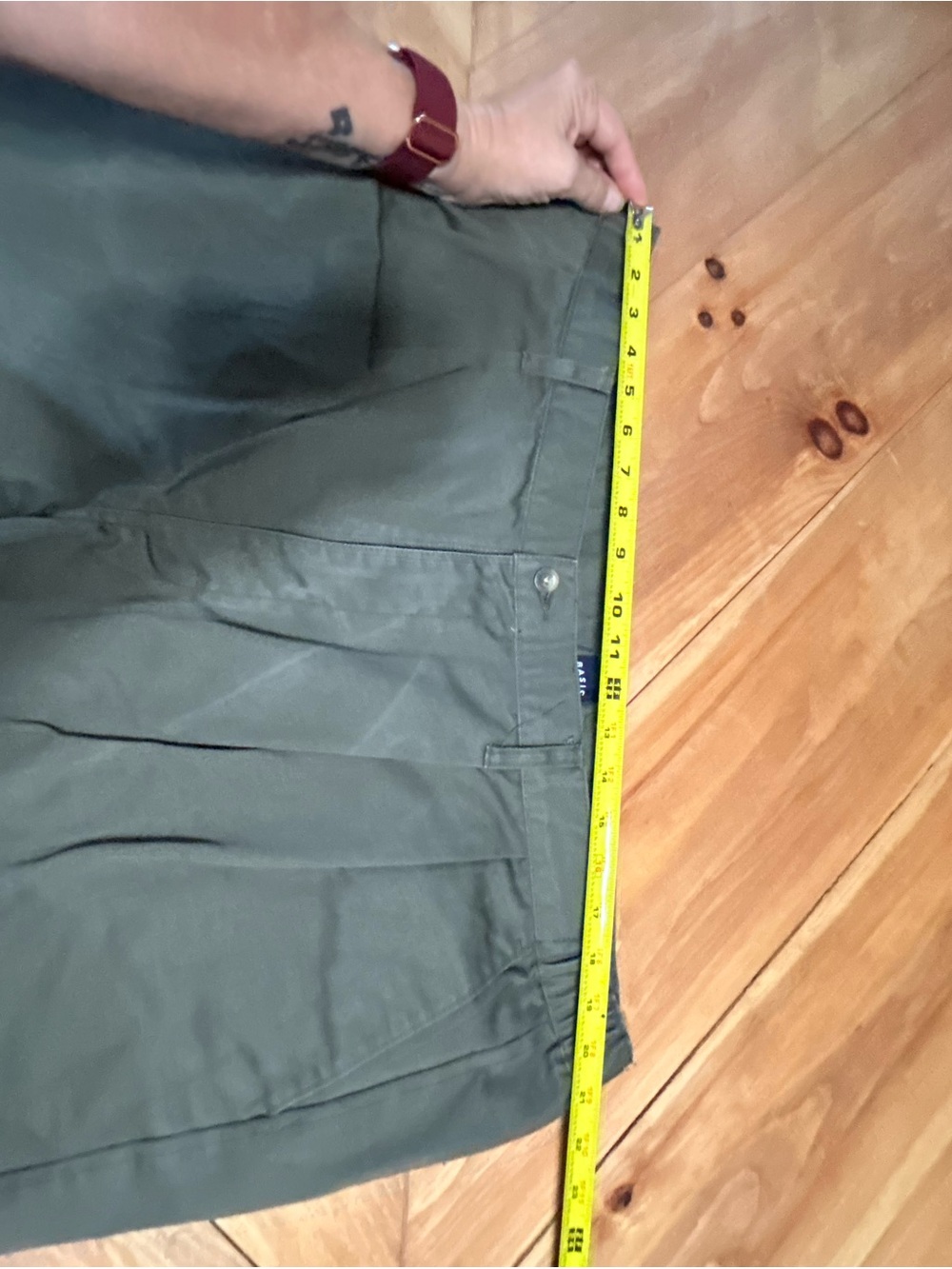 Men’s Basic Editions Olive Green Chino Pants - Picture 6 of 8